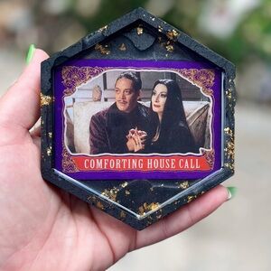 Gomez and Morticia Handmade Addams Family Resin Coaster
